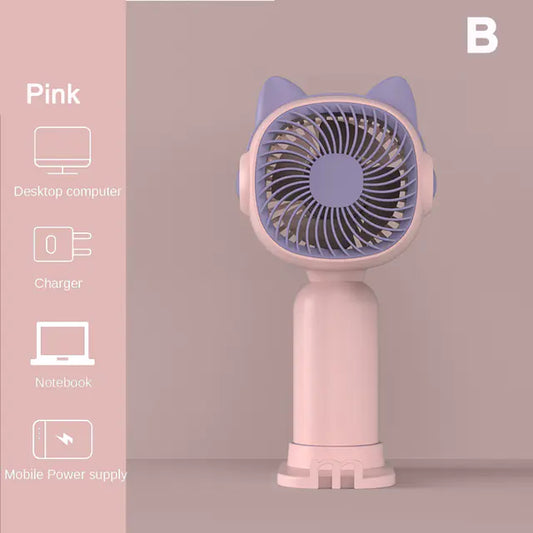 Kawaii Mini Handheld Fan - Portable Summer Cooling Fan