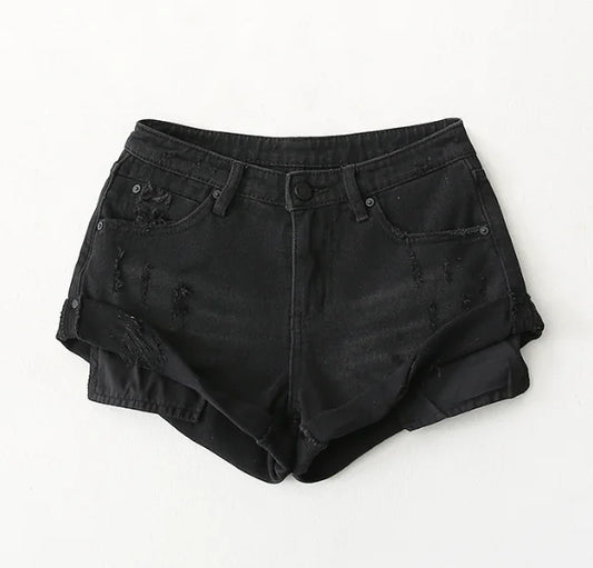Low-Waist Denim Shorts