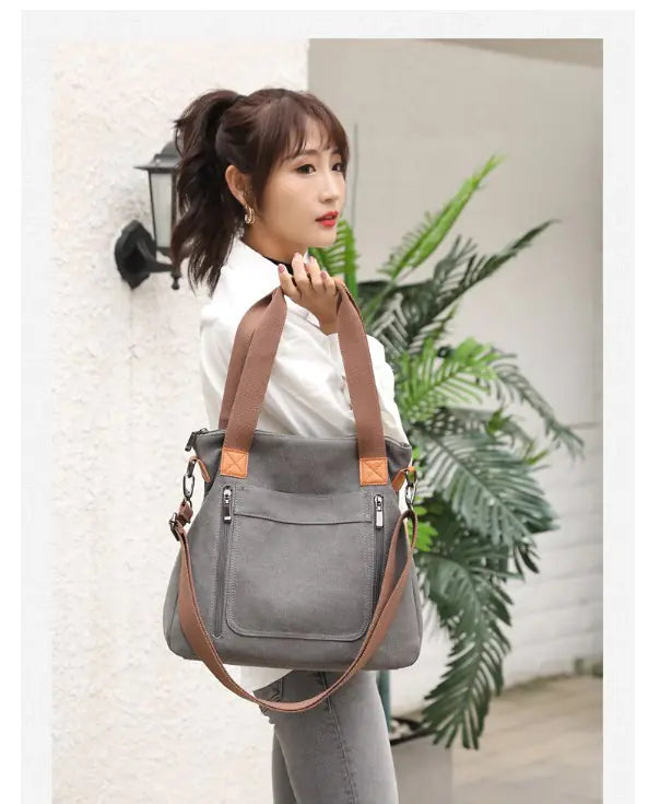 Canvas Shoulder Bag, Crossbody Bag, Tote Bag