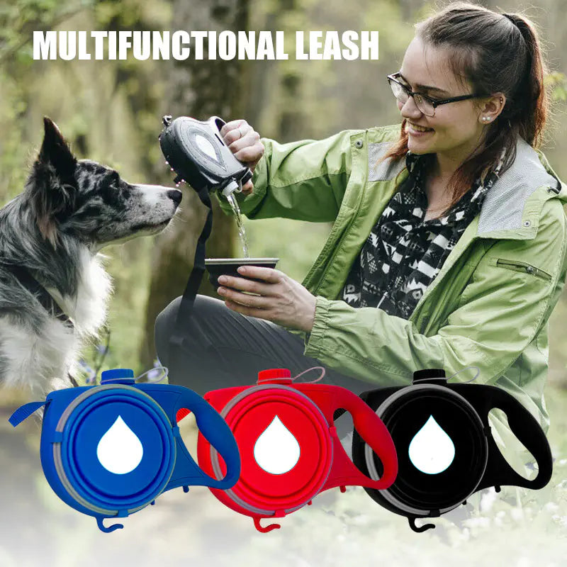 Colorful outdoor traction rope with built-in water bottle for hiking and camping