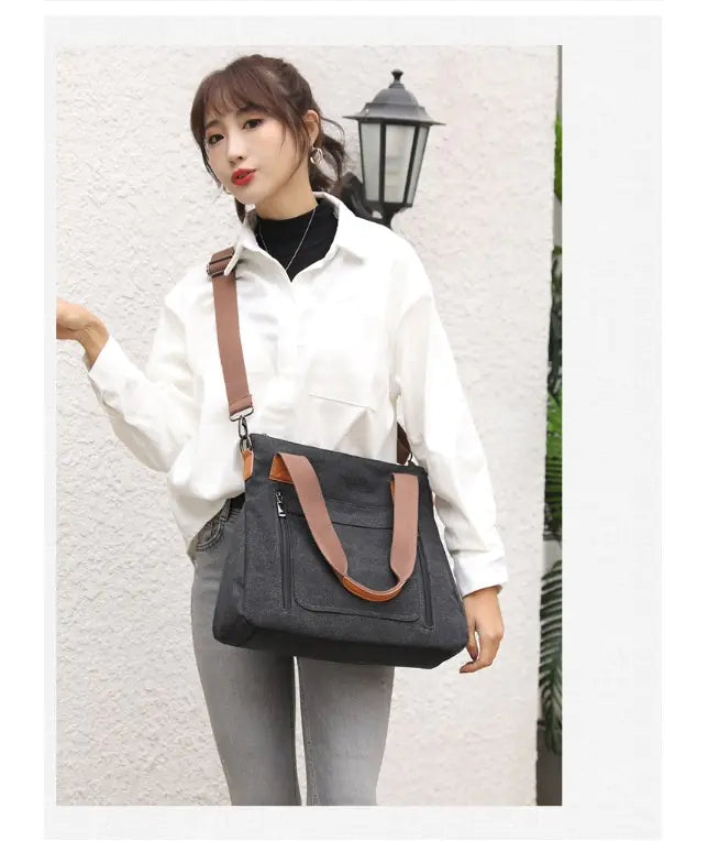 Canvas Shoulder Bag, Crossbody Bag, Tote Bag
