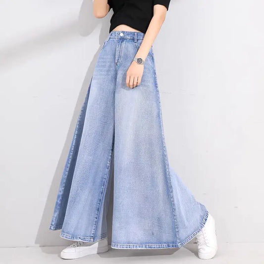 Wide Leg Jeans Skirt for Women