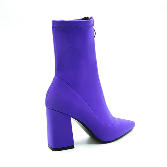 Elegant breathable high heel chunky pointed toe boots combining style, comfort, and durability for fashionable women