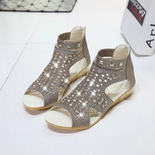 Elegant Evy stylish glitter wedge heels featuring a glamorous sparkling design and comfortable platform for trendy, chic footwear