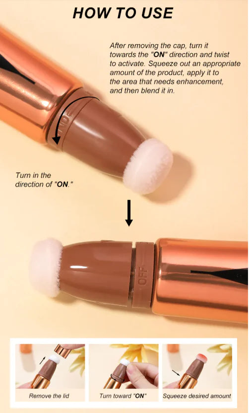 A close-up image of the Cushion Glow Blush compact featuring a soft pink shade and a shimmering, luminous finish, perfect for adding a natural flush to cheeks with a smooth, cushion applicator
