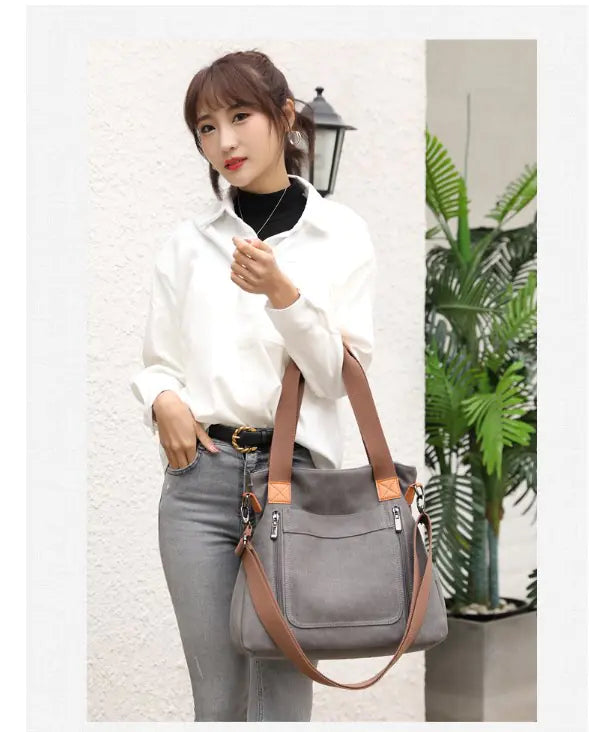 Canvas Shoulder Bag, Crossbody Bag, Tote Bag